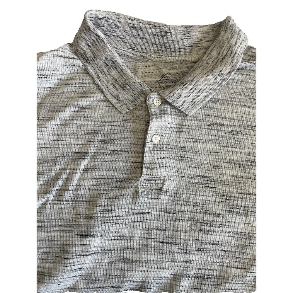 St. John's Bay Men's XXL East Care Polo Shirt Gray Short Sleeve Cotton Blend